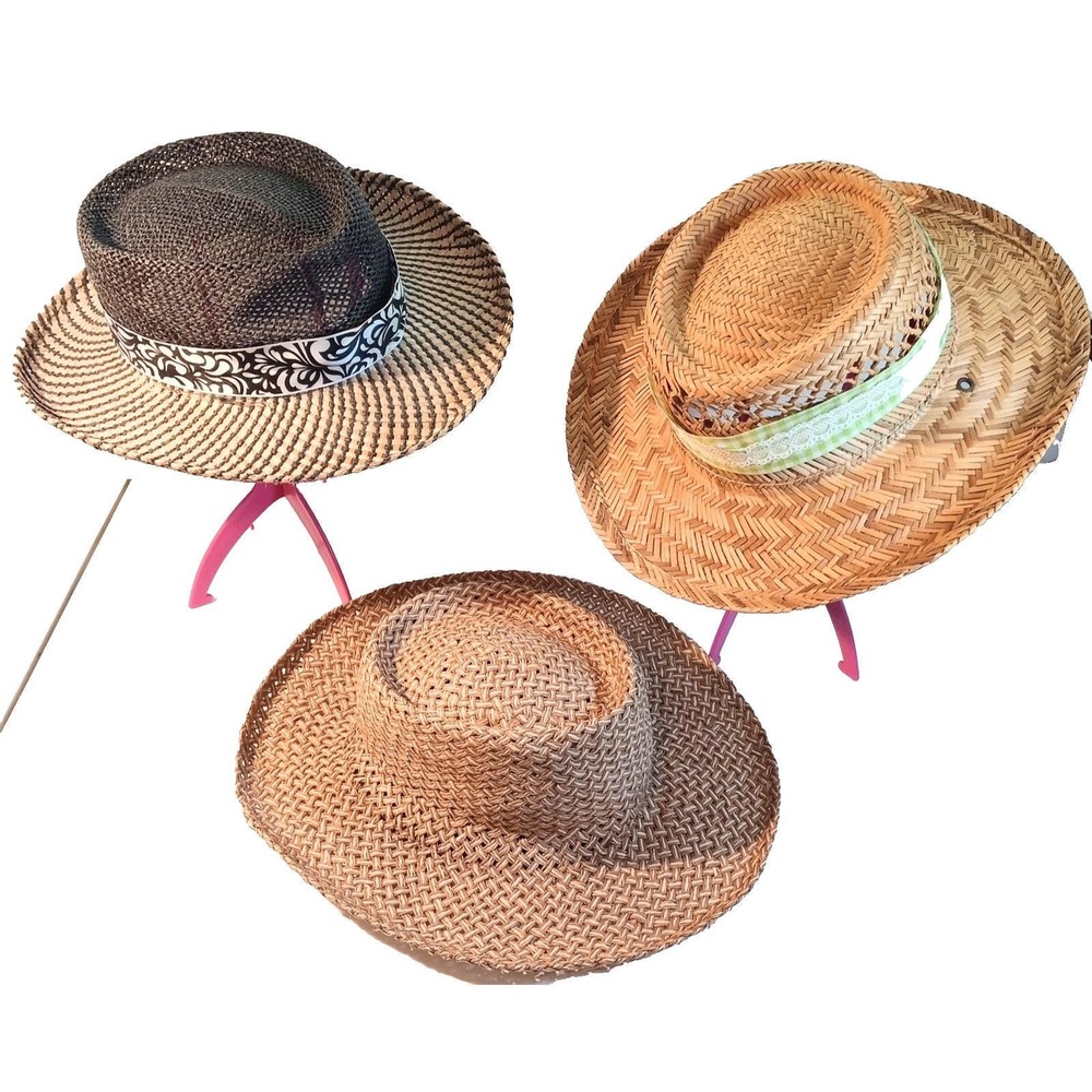 Lot of 3 Vintage Women's Straw Hats, London Fog, Scala, DPC